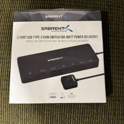 Sabrent USB-C KVM Switch. Control 2 computers with 1 keyboard/mouse.