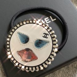 Chanel Authentic Multicolored Crystal Bird Face Hair Accessory 