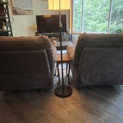 2 Gray Recliners