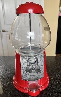 Vintage 1985 Carousel Junior No. 11 Red Gumball Machine Cast Metal Glass Globe