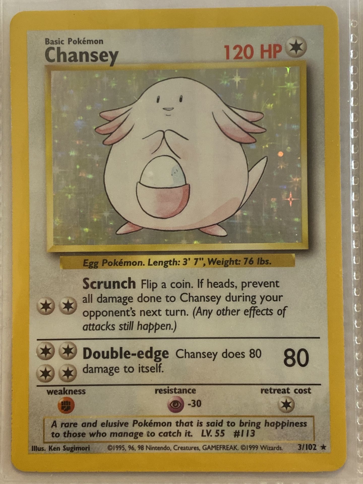 Chansey 3/102 Holo Rare Base Set Near Mint NM Wizards WOTC 1999 Pokemon Card  - joarbit.com