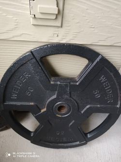 Pair of Weider 50lb Cast Iron Weight Plates (100lbs Total) 🔥