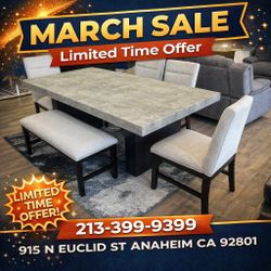 Modern 6 Piece Dining Table Set  