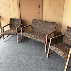 Patio Bench/sofa And 2 Chairs