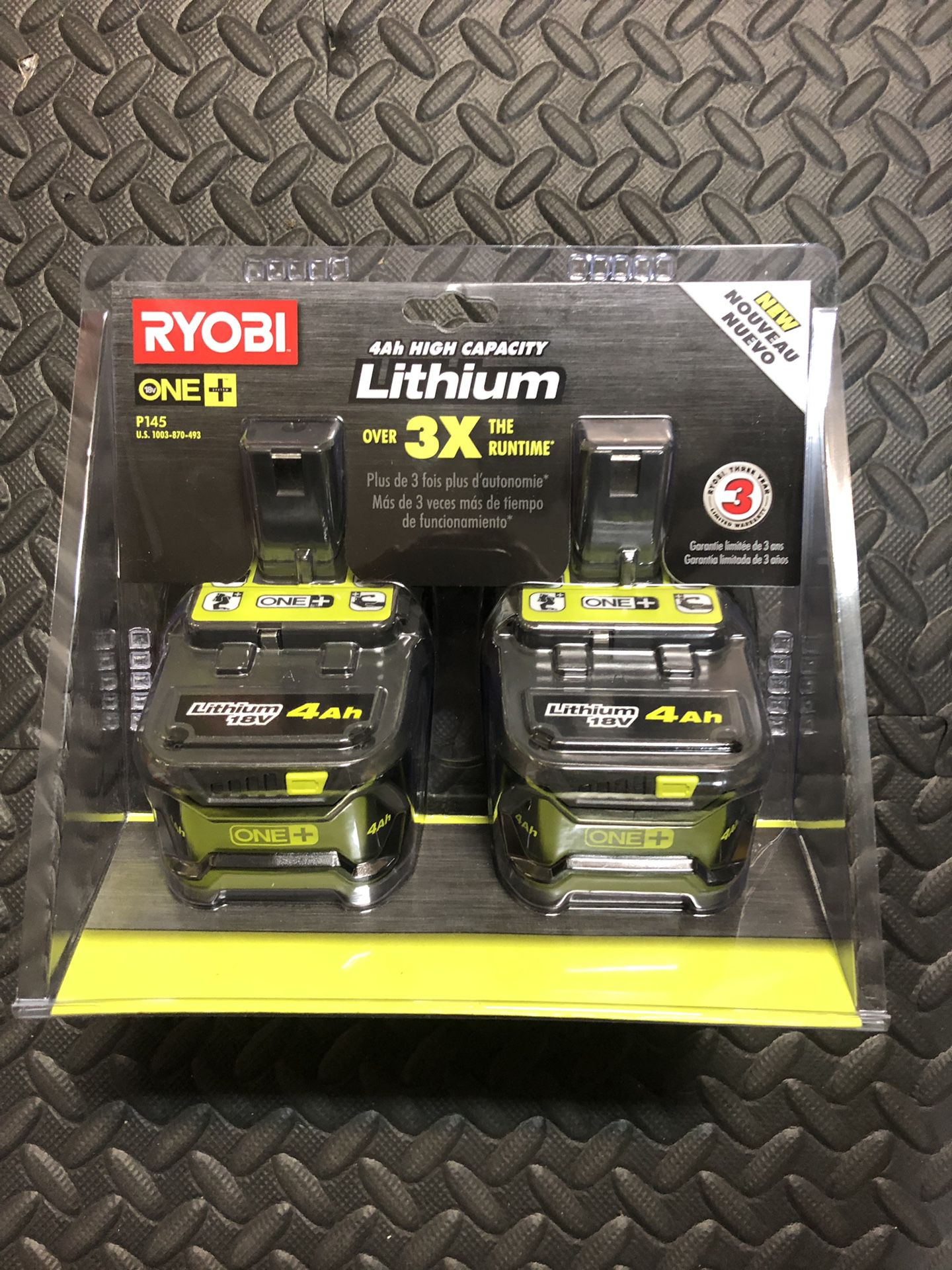 RYOBI 18-Volt ONE+ Lithium-Ion Battery Pack 4.0 Ah (2-Pack) Sealed in Package