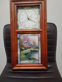 Thomas Kinkade Spring Cottage Wall Clock