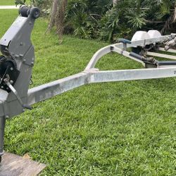 Galvanized Dual Axels Trailer Up To 27’ Boat. New Lights, New Wires. Ready To Load….