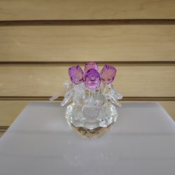 Crystal Glass Roses figurine - $19.99 ( NEW ) purple / violet / lavender. Valentine 