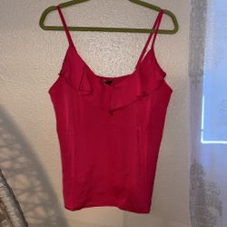 Banana Republic Hot Pink Ruffle Tank Cami