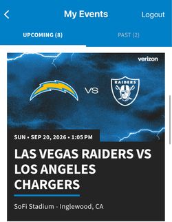 Raiders vs Chargers NFL Ticket – Sep 20, 2026