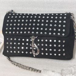 REBECCA MINKOFF designer crossbody bag. Black suede. Clear Crystals. Brand new with tags Women's purse. Make an offer 
