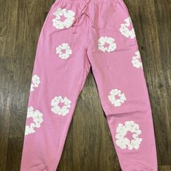 Pink Denim Tear Pants