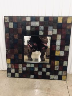 Large Pier1 Mosaic Mirror - Coloful