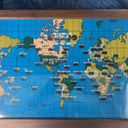 Mid Cent Howard Miller World Clock - 1959