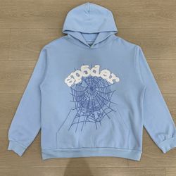Light Blue Sp5der Hoodie