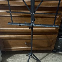 Black Foldable Portable Metal Sheet Music Stand Height-Adjustable Tripod Holder