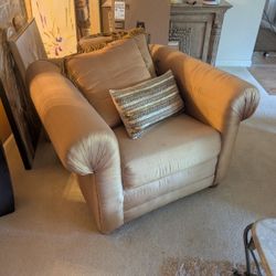 2 Matching Oversized Gold Chairs