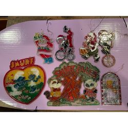 （#1）Vintage Unique Christmas Ornaments 1980s Lot Of 8