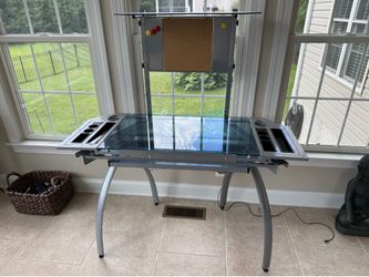 Tempered glass desk