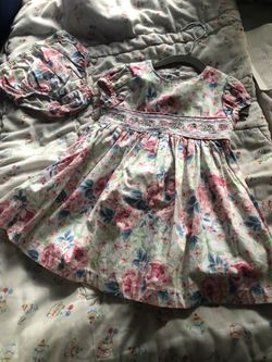 Baby Girls Bonnie Jean 18M Pretty Dress Party Summer Spring Flowers Used