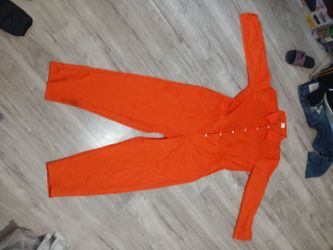 Orange Long Sleeve prison jumpsuit costume