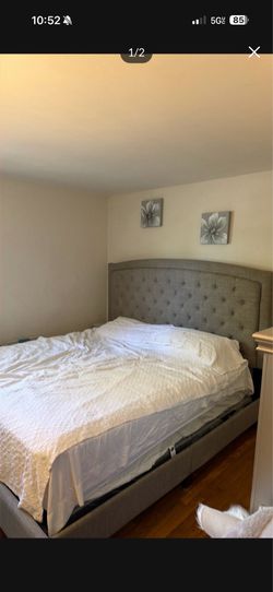 King size bed frame and mattress