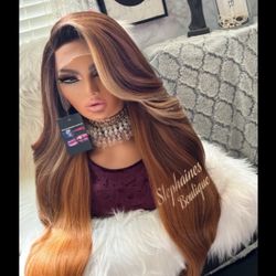Human Hair Blended Lace Front Wig 