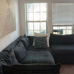 Sofa black L shape modular mix and match