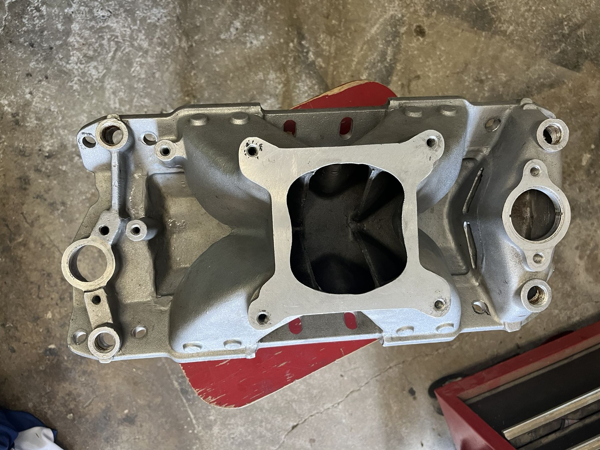 Aluminum Stain SBC Small Block Chevy 350 400 Air Gap Intake Manifold