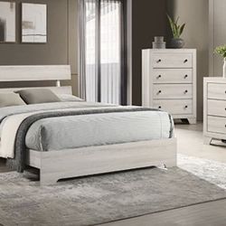 Atticus White Platform Bedroom Set