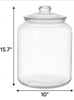 4 Gallon Glass Jar with Lid Large Cookie Jar with Big Opening Airtight Food Storage Canister Canning Jars for Flour Sugar Dog Treats Pasta Candy Glass