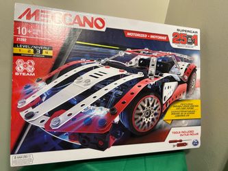 Meccano Supercar 25-in-1 Model 2102 Motorized Vehicle Building Kit 347 Parts  OPEN BOX