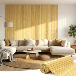 5 boxes, Bamboo Wall Panel, Peel and Stick wall Panels, 48" W × 96" H - Natural. $40 per box