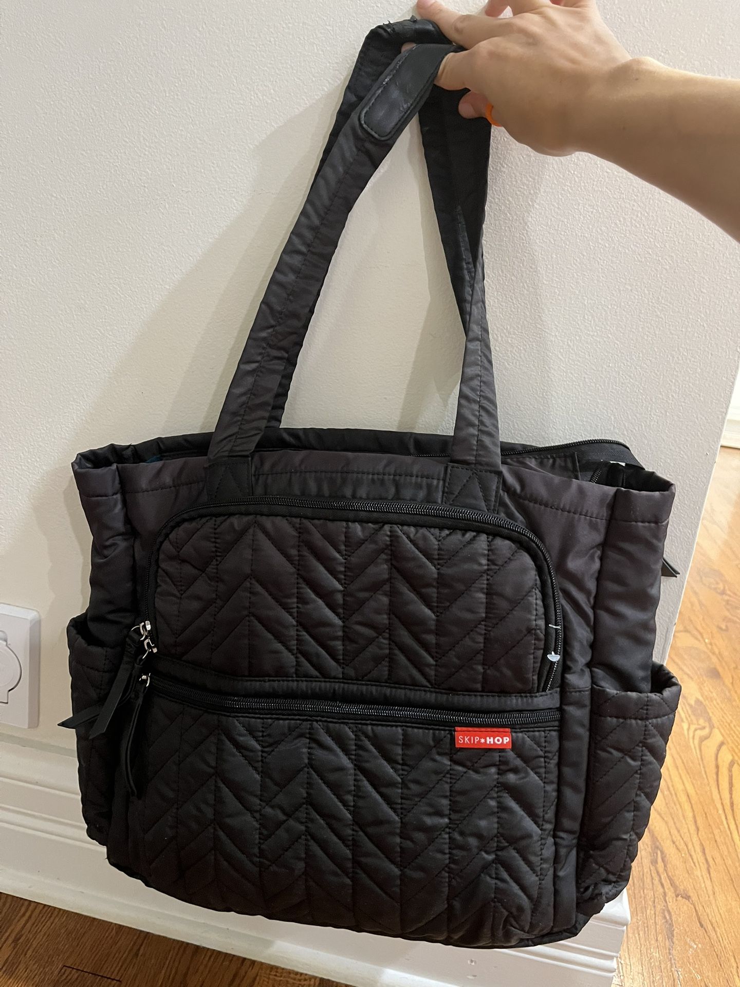 Skip Hop Black Quilted Diaper Bag