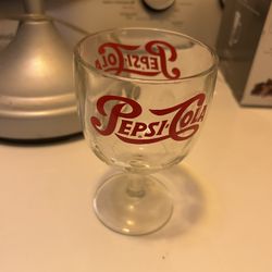 Vintage 16oz Pepsi  Pedestal 6" Goblet Glass Excellent condition