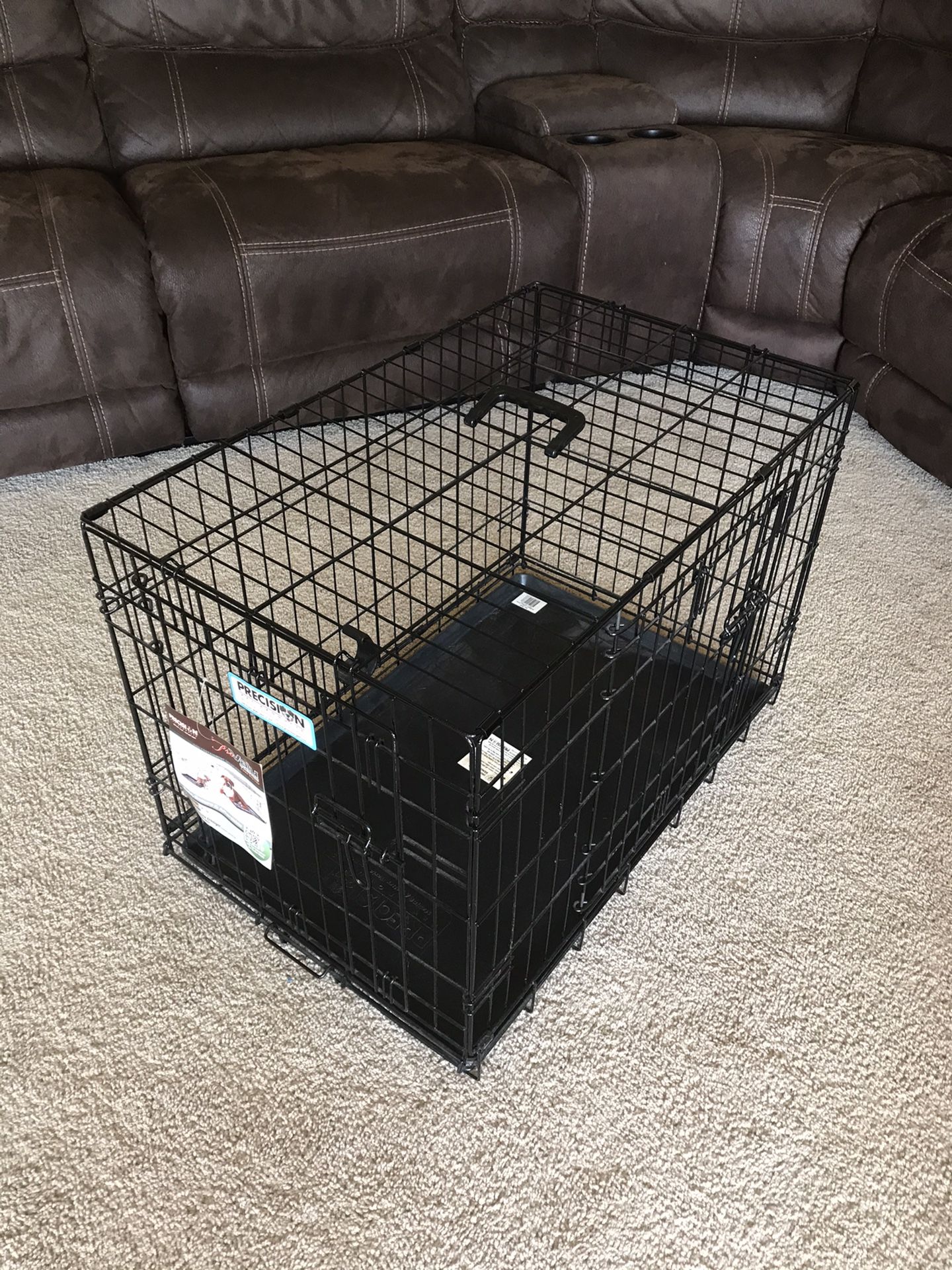 Dog Crate Double Door with Pan Liner Precision 3000 Pet Products 30”L x 19”W x 21”H Only Used Once