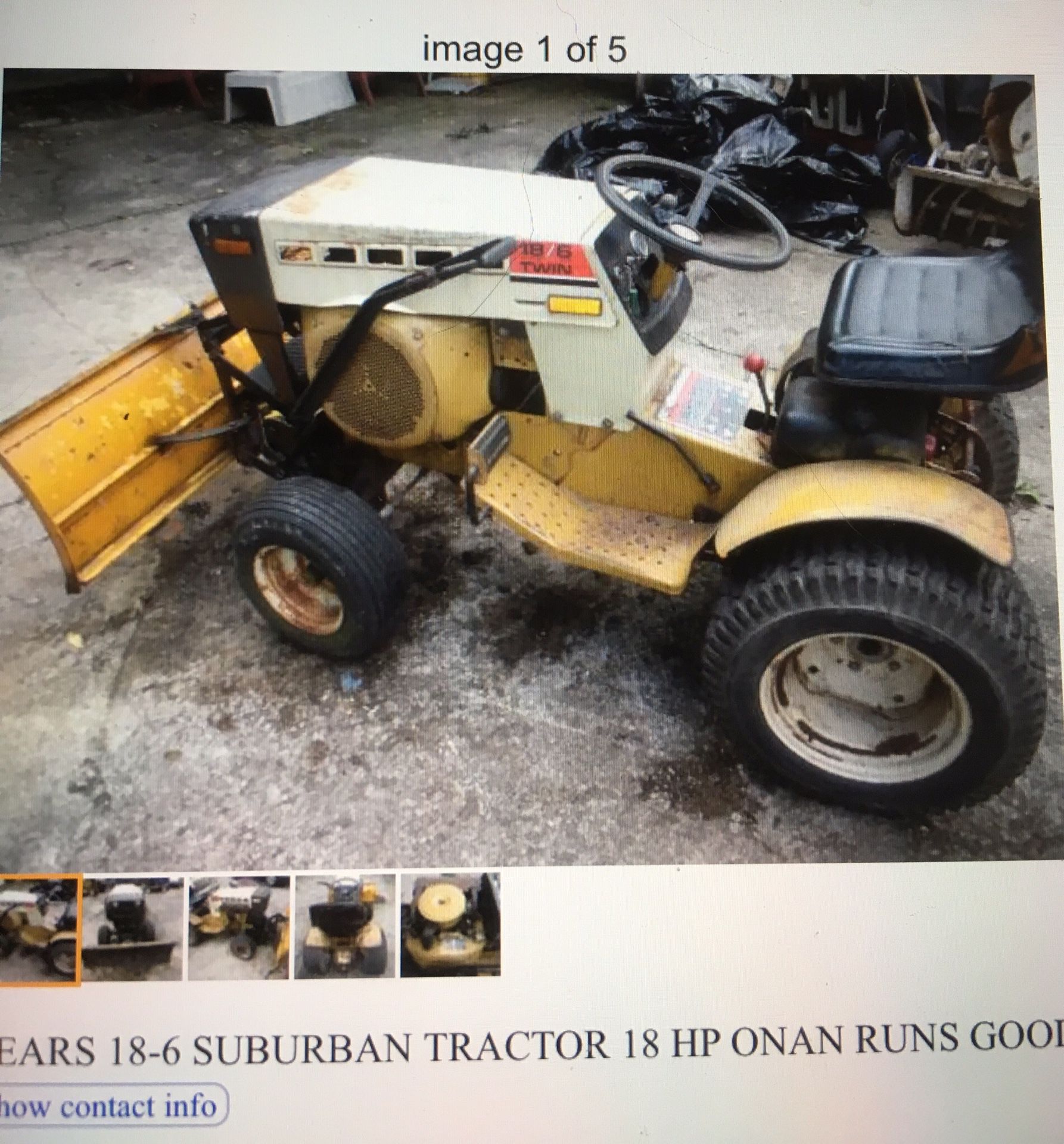 Sears Suburban 18/6 tractor 18HP onan