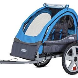 Instep Bike Trailer for Kids, Single and Double Seat, Double Seat, Blue