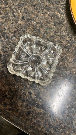 Clear Pressed Glass Divided Dish