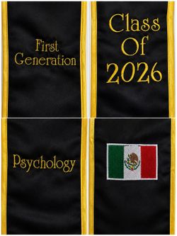 Graduation sash embroidery available
