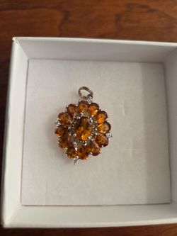 Citrine & sterling silver pendant
