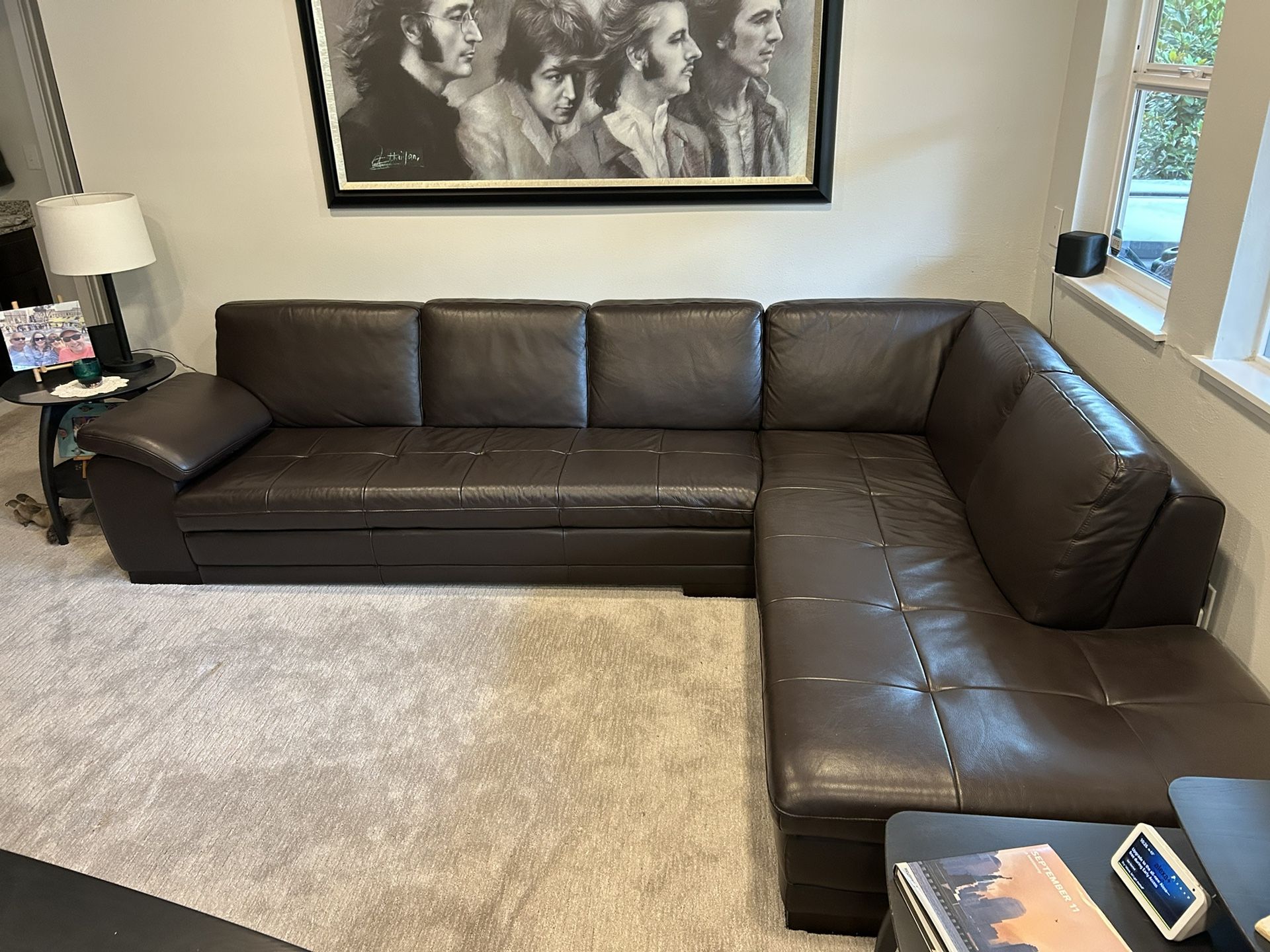 Dania Leather Sectional Sofa Couch