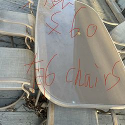 Patio Dining Table Set with 6 Chairs