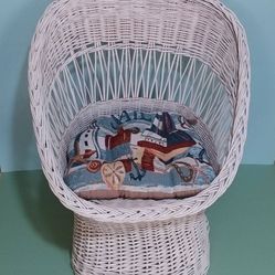 White Rattan Wicker Bucket Chair Natural Woven Scoop 