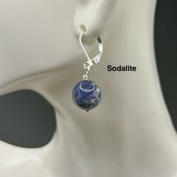 Sodalite Genuine Stone Handmade Earrings