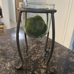 Glass Candle Holder w/Stand