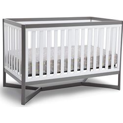 Delta Children Tribeca 4-in-1 Convertible Crib, White/Grey