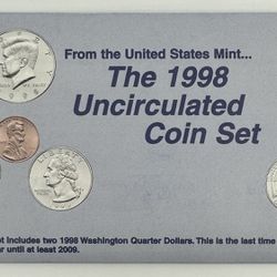 1998 The United States Mint Uncirculated Coin Set With Ogp And Coa 