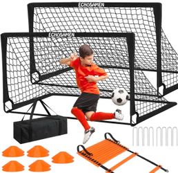 Kids Soccer Goals for Backyard, 2 of 6 x 4 ft Kids Soccer Goal Set Soccer Net