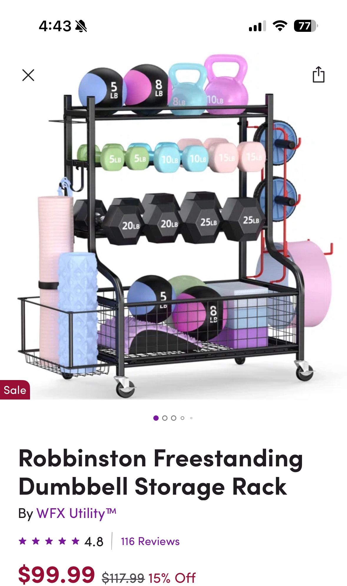 Robbinston Freestanding Dumbbell Storage Rack
